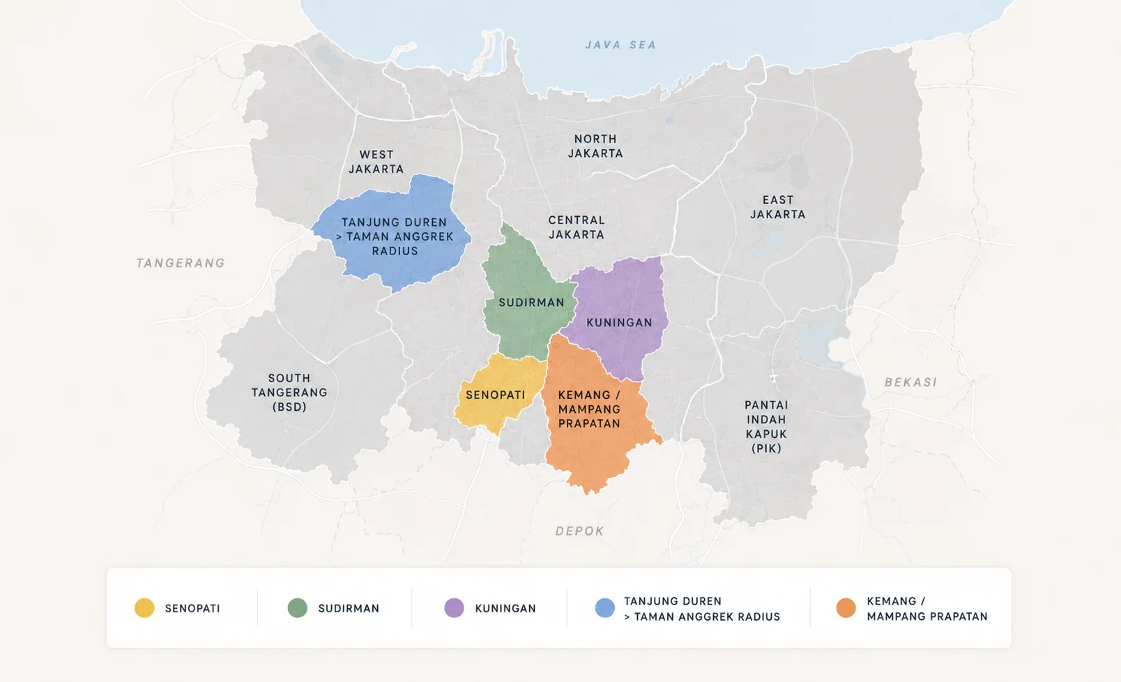 Jakarta service areas map